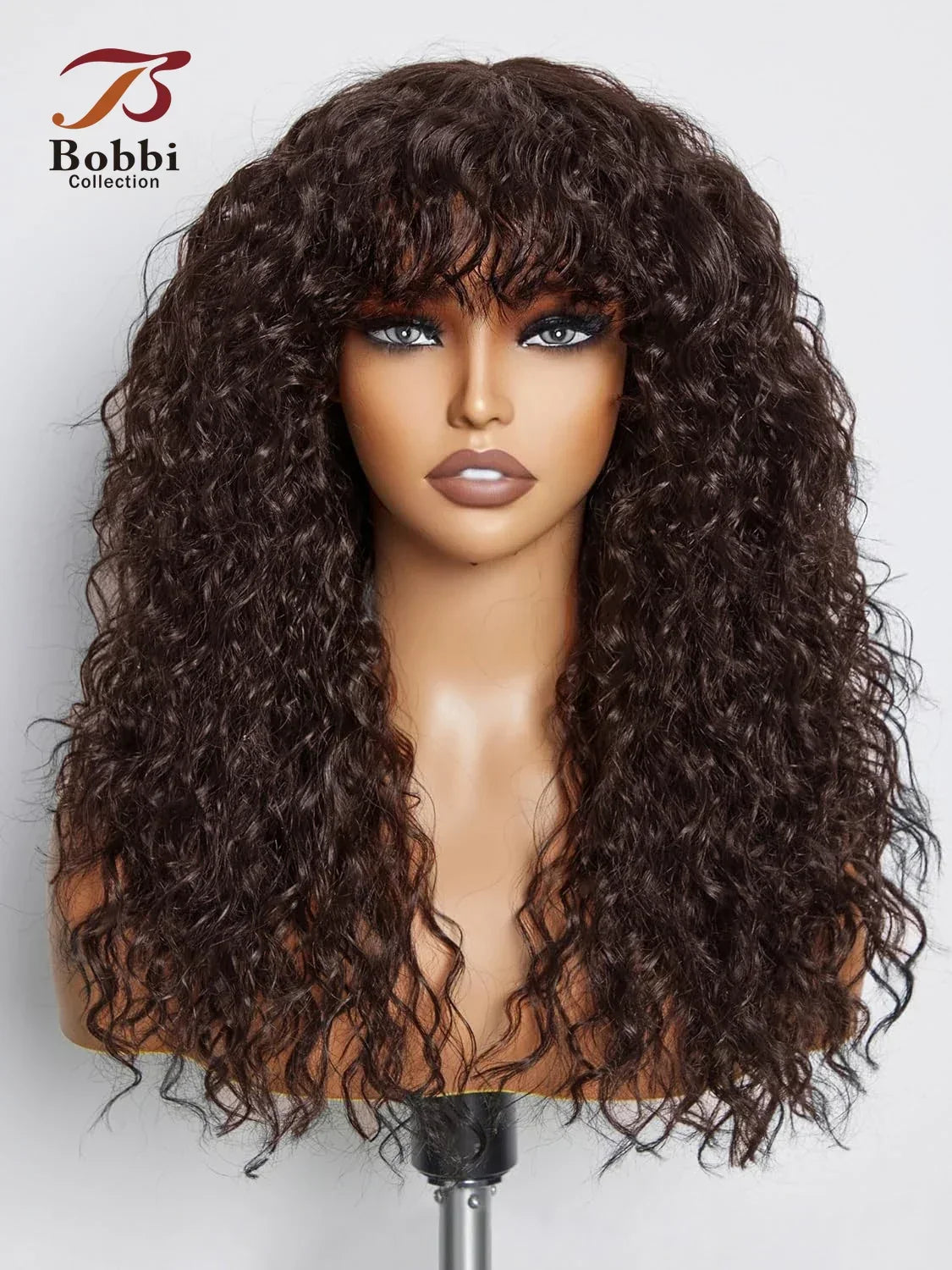 Close-up view of the lush water wave texture of Remy human hair wig, showcasing remarkable quality and design.