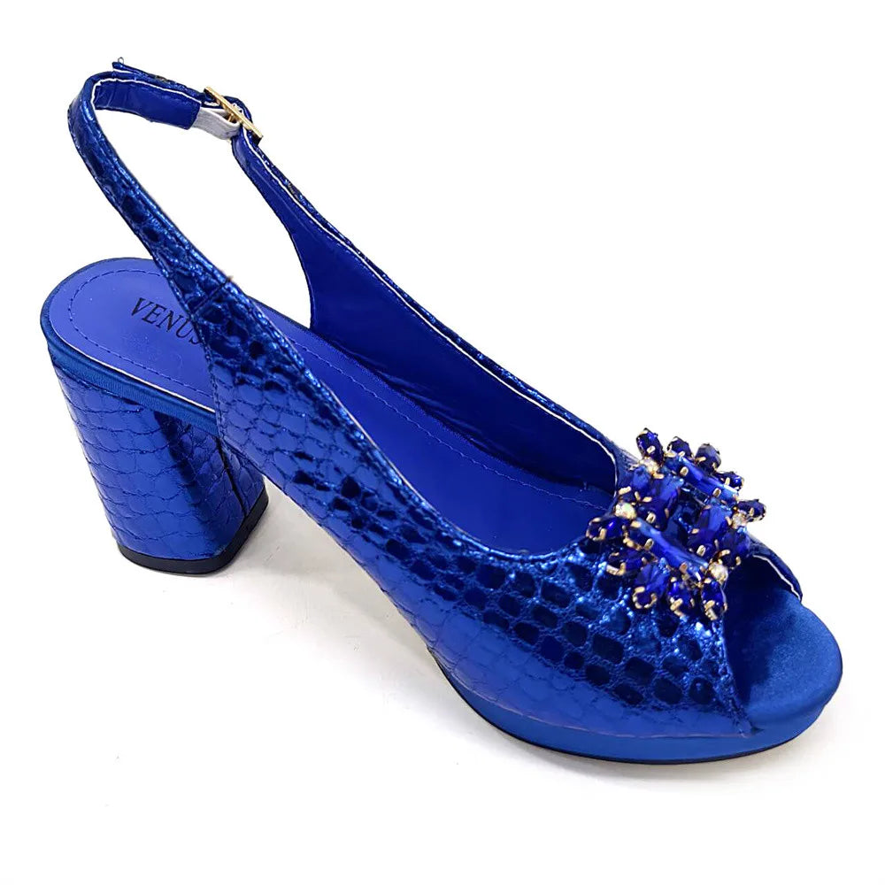 Stylish women's slingback open toe heels designed for summer events, complemented by a luxurious matching handbag.