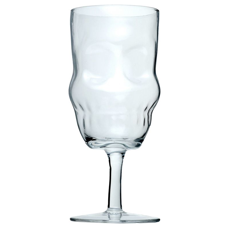 Elegant Gothic skull head shaped wine glass, showcasing a unique design perfect for sophisticated gatherings.