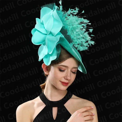 Elegant purple women's fascinator hat, perfect for weddings, church events, and tea parties, showcasing a stunning pillbox design.