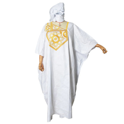 Stylish plus size African dashiki dress showcasing intricate embroidery details, crafted from luxurious cotton for a flattering fit.