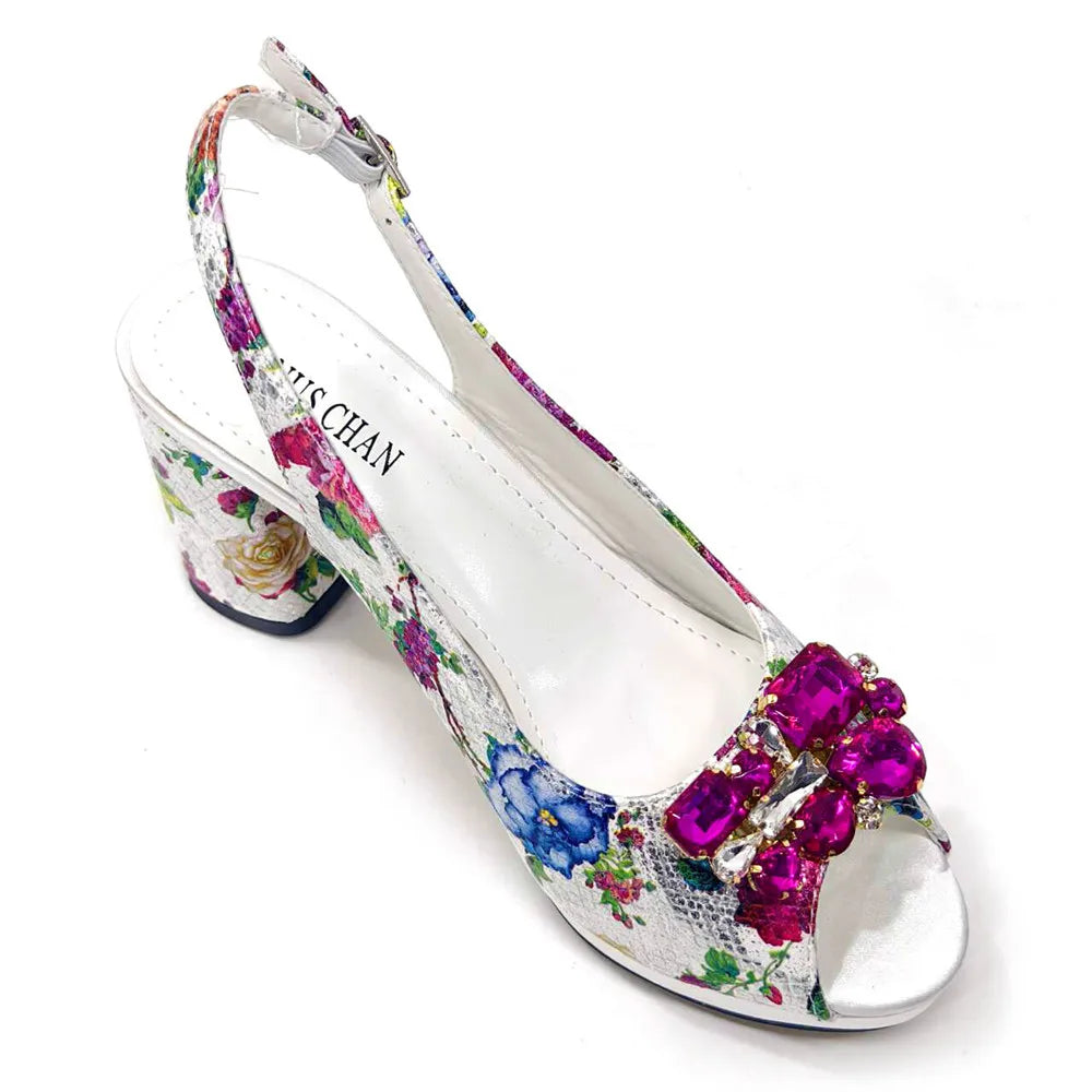 Elegant Venus Chan gold colour women's matching sandals with thick spike heels, showcasing a luxurious design, perfect for parties and special occasions.