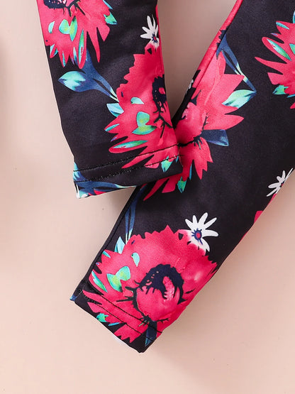 Chic flared sleeve top in solid colour, crafted from premium polyester, part of a luxurious girls' spring fashion set for ages 4-6 years.