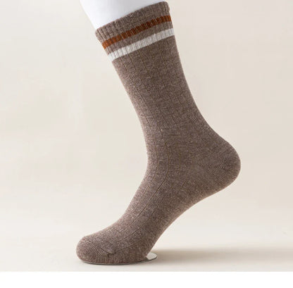 Luxurious 5 pairs of men's winter sports socks designed for ultimate comfort and style, featuring a high-quality blend of cotton, polyester, viscose, and spandex.