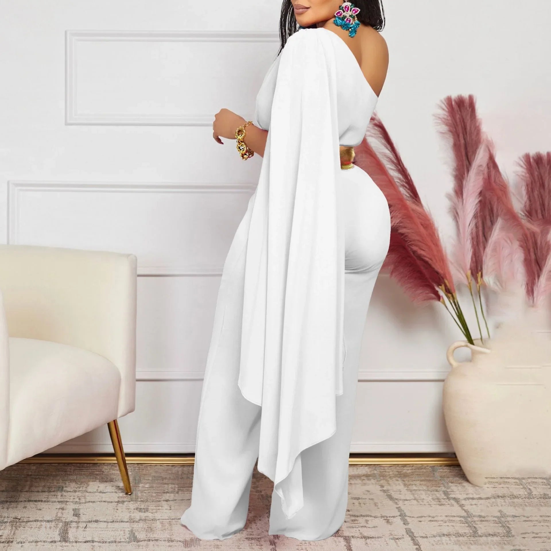 Sophisticated Solid Colour Jumpsuit with Sexy Club Style, Ideal for Fashion-Forward Women.