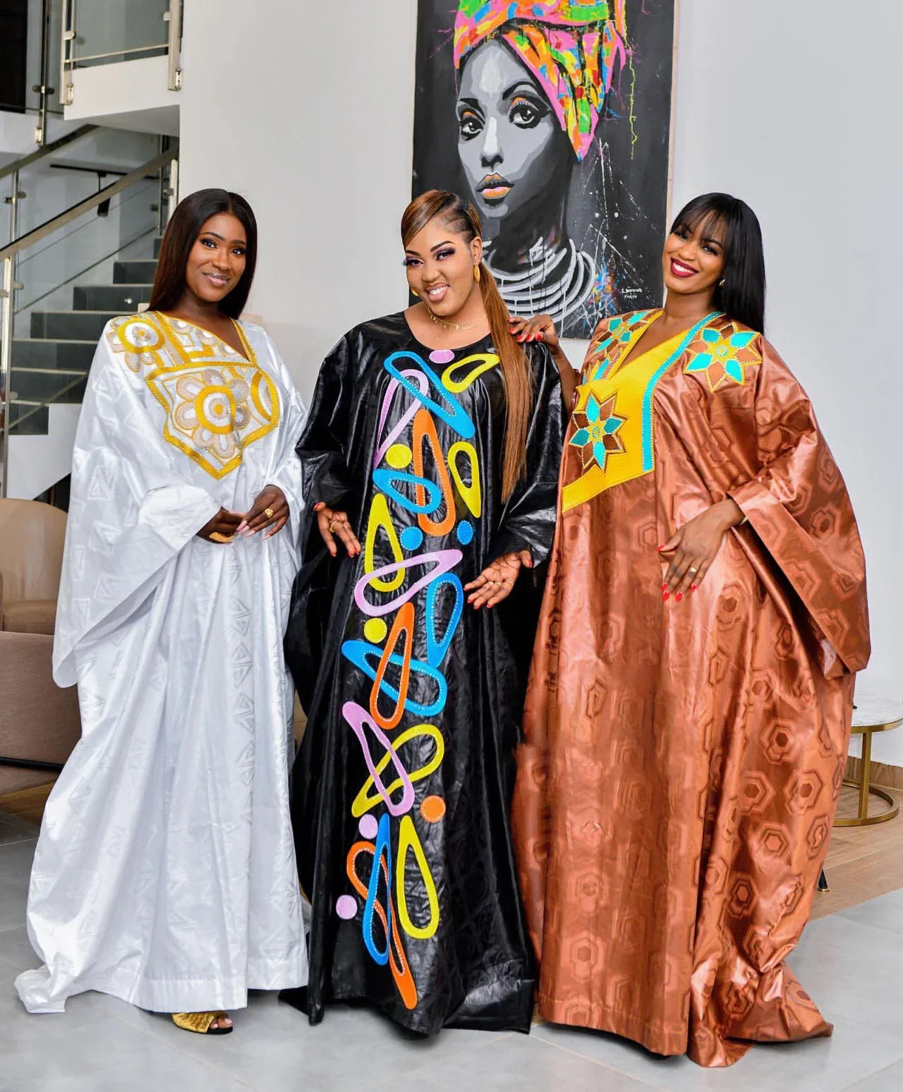 Elegant plus size African dashiki dress for women featuring exquisite Bazin Riche embroidery, perfect for upscale parties and events.