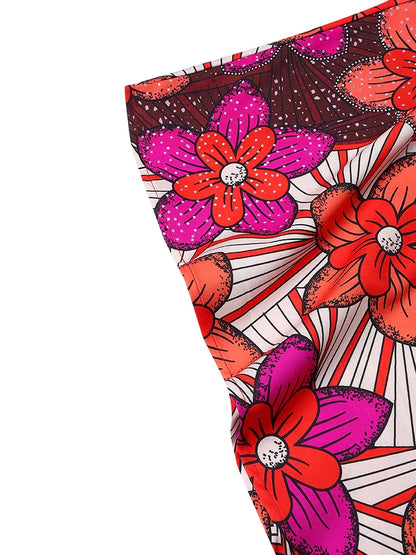 Chic bohemian style of the plus size women's maxi dress, highlighting the O-neck neckline and half sleeve for a trendy summer look.