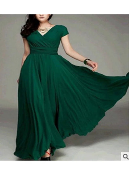 Beautifully styled women's chiffon dress, featuring an A-line silhouette and an ethereal appearance for sophisticated evenings.