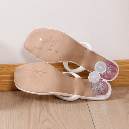 Elegant women's narrow band ankle buckle strap high heel sandals in lavish PU, perfect for upscale summer parties.