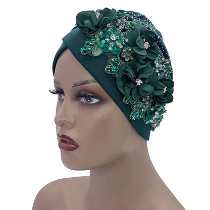 Chic African turban cap displayed on a mannequin, highlighting its exquisite fit for head circumference 56-58cm, suitable for all seasons.