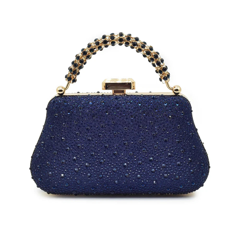 Stylish wedding shoe and matching bag set showcasing exquisite rhinestone detailing, perfect for bridal elegance.