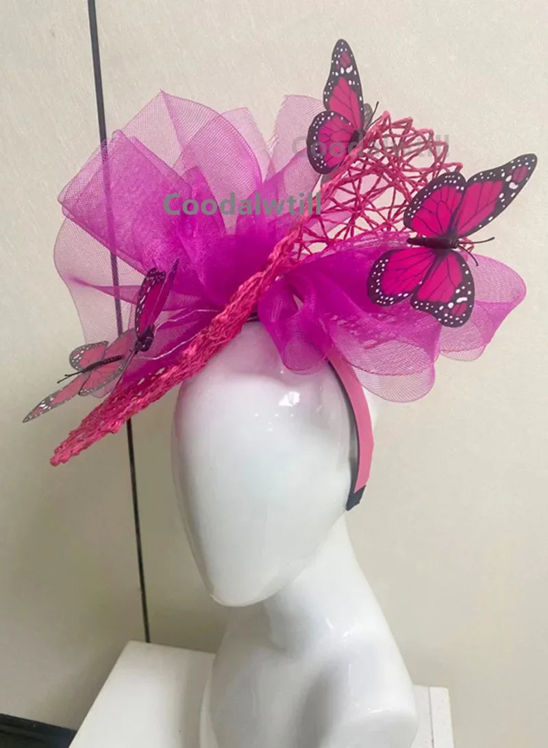 Chic Women's Fascinator adorned with a delicate butterfly motif, designed to elevate your style for weddings and other elegant gatherings.