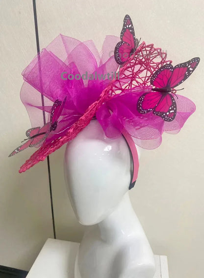 Chic Women's Fascinator adorned with a delicate butterfly motif, designed to elevate your style for weddings and other elegant gatherings.