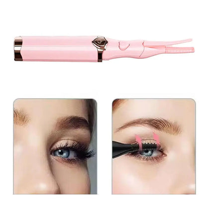 Ergonomically designed electric eyelash curler, engineered for professional beauty results.