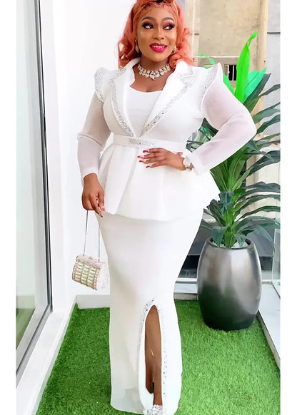 Luxurious long Ankara robe adorned with traditional African prints, ideal for special occasions and evening events.