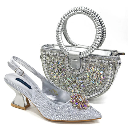 High-quality evening party shoes showcasing a stunning bling fashion element, perfect for special occasions and weddings.
