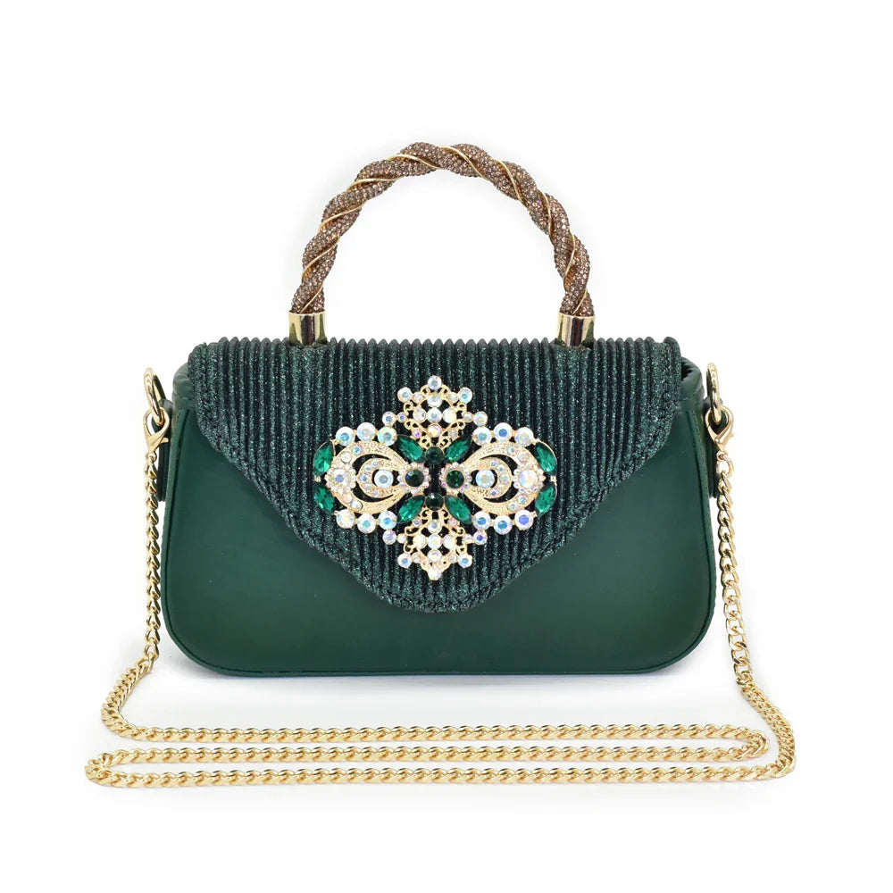 Sophisticated women's pump and handbag duo in luxurious colours, showcasing a unique blend of style and function.