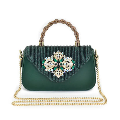 Sophisticated women's pump and handbag duo in luxurious colours, showcasing a unique blend of style and function.