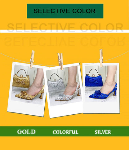 Elegant Italian high heel party shoes with thin heels and bling fashion elements, perfect for bridal wear.