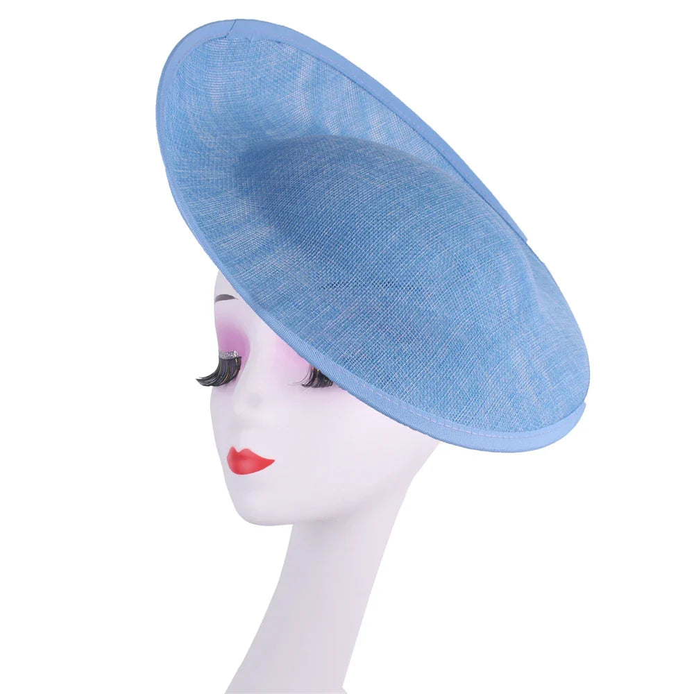 Sophisticated plaid fascinator base, designed for high-end millinery creations, perfect for weddings and formal occasions.