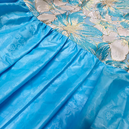 Stunning green and gold African Brocade Boubou Dress, perfect for special occasions and traditional celebrations.