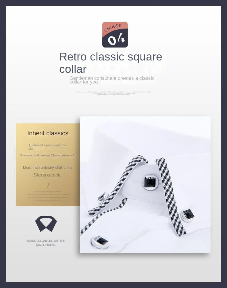 Stylish Men's Slim Fit White Button-Down Dress Shirt on a tailored mannequin, ideal for daily wear during spring and autumn.