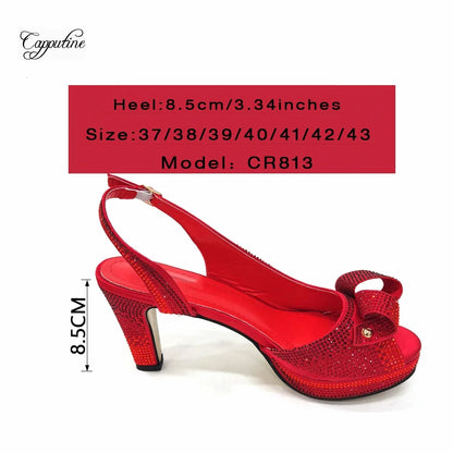 Stylish matching handbag set made for the elegant African woman, complementing high heel sandals with a luxurious touch.