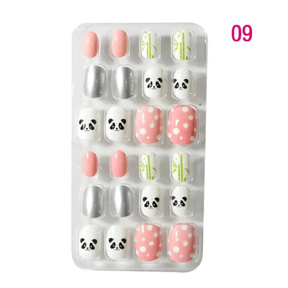Charming half nail tips featuring colourful candy flower designs, ideal for kids seeking a luxurious nail art experience.