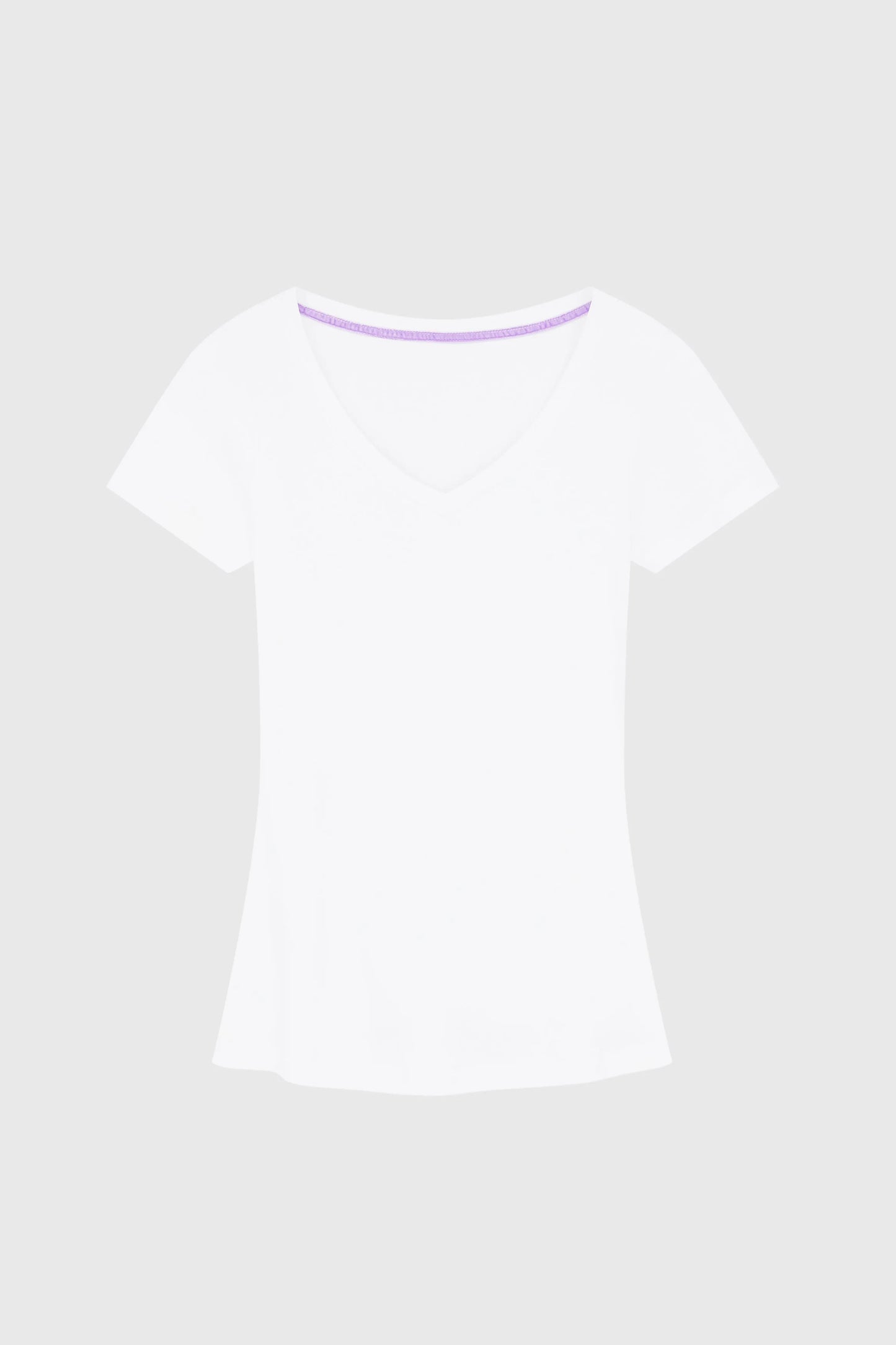 Flat lay of the Women's V Neck Cotton Modal Blend T-Shirt in various colours, emphasizing its chic appeal and suitability for every season.