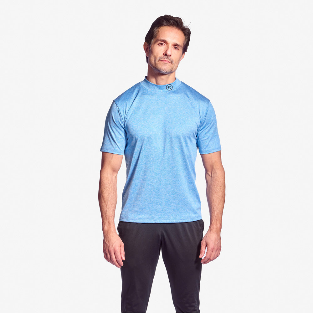 KYMIRA Men's Infrared Golf Mock Turtleneck in sleek black design, ideal for high-performance recovery during sports.