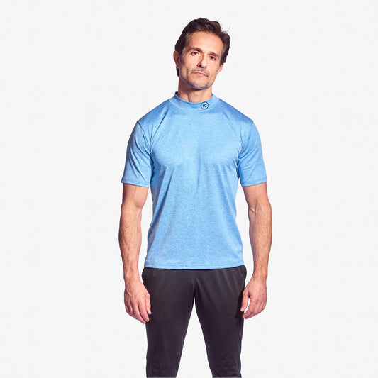 KYMIRA Men's Infrared Golf Mock Turtleneck in sleek black design, ideal for high-performance recovery during sports.