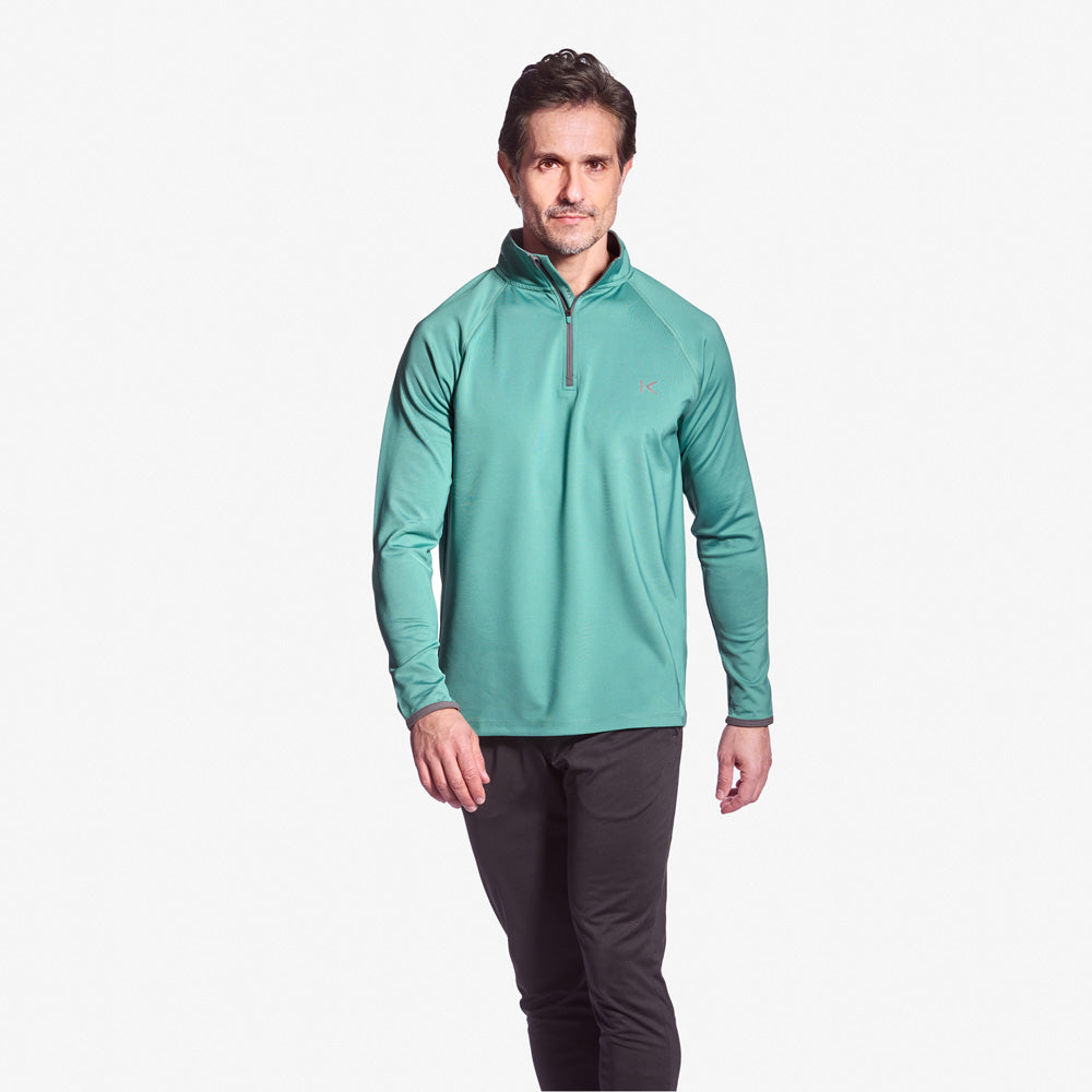 Men's Kymira Infrared 1/4 Zip Top displayed in elegant styling, perfect for activewear enthusiasts seeking excellence in performance and comfort.