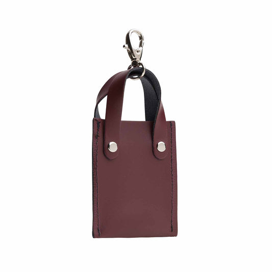 Versatile and stylish Marsala Red Mini Tote Bag Charm - Exquisite leather craftsmanship, ideal for casual and formal occasions, adds a personalized touch to your accessories.