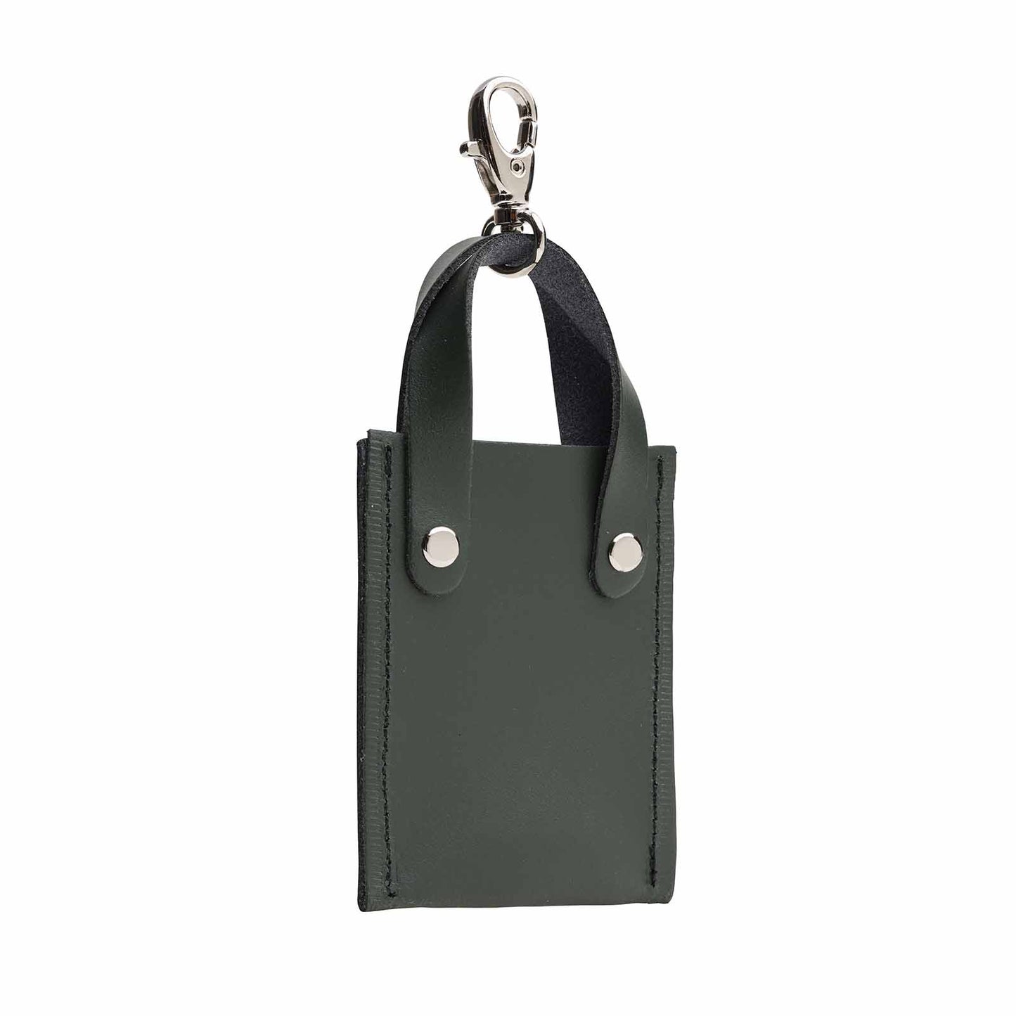 Stylish Ivy Green Mini Tote Bag Charm by Zatchels, beautifully designed to enhance handbags or keys with a touch of luxury and sophistication.