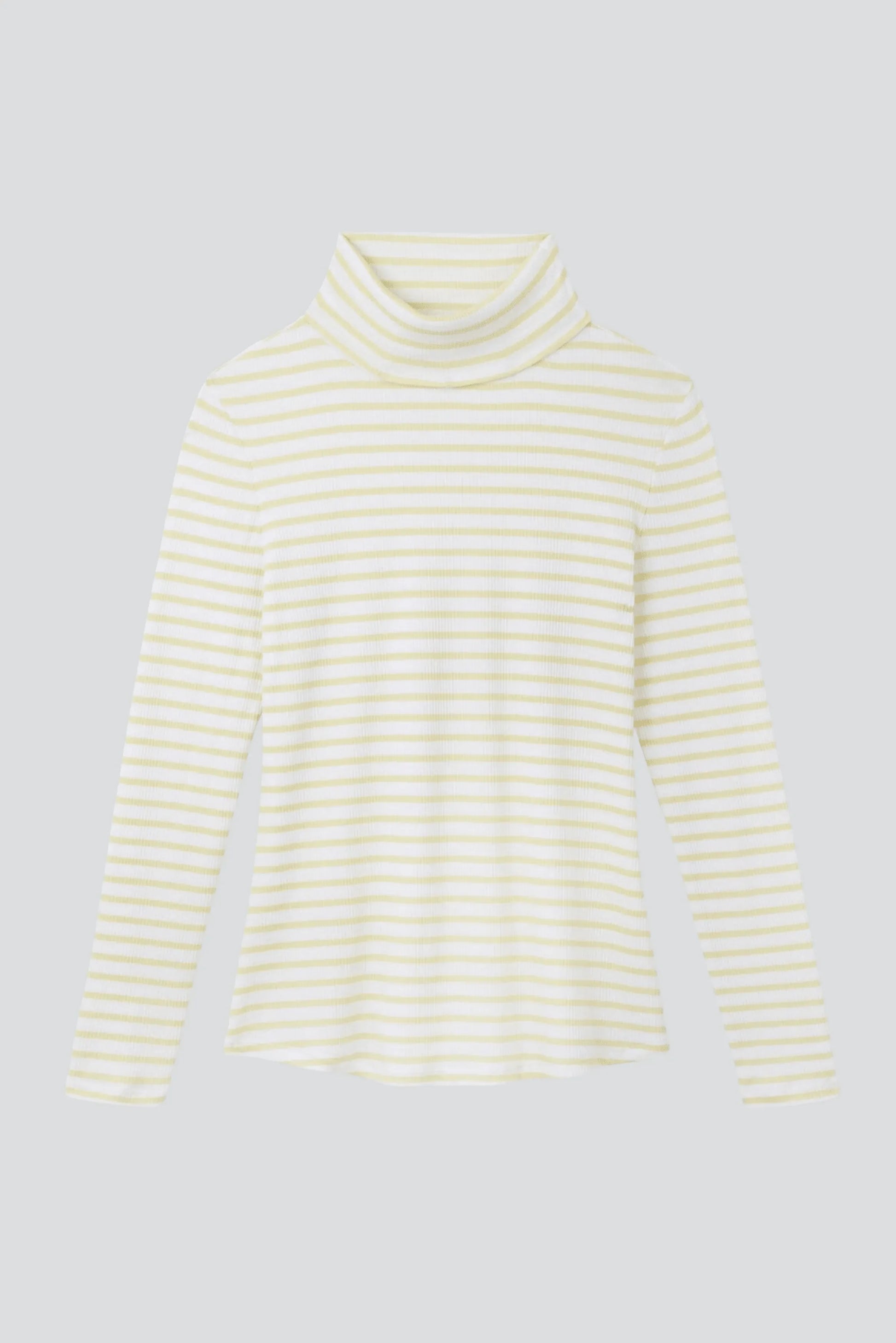 Luxury women's striped cotton long sleeve roll neck top in elegant design, perfect for layering and stylish outfits.