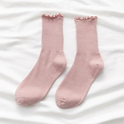 Charming Kawaii Ruffle Socks in Lolita style by Dazzling Dreams Studio, ideal for adding a feminine touch to any wardrobe.