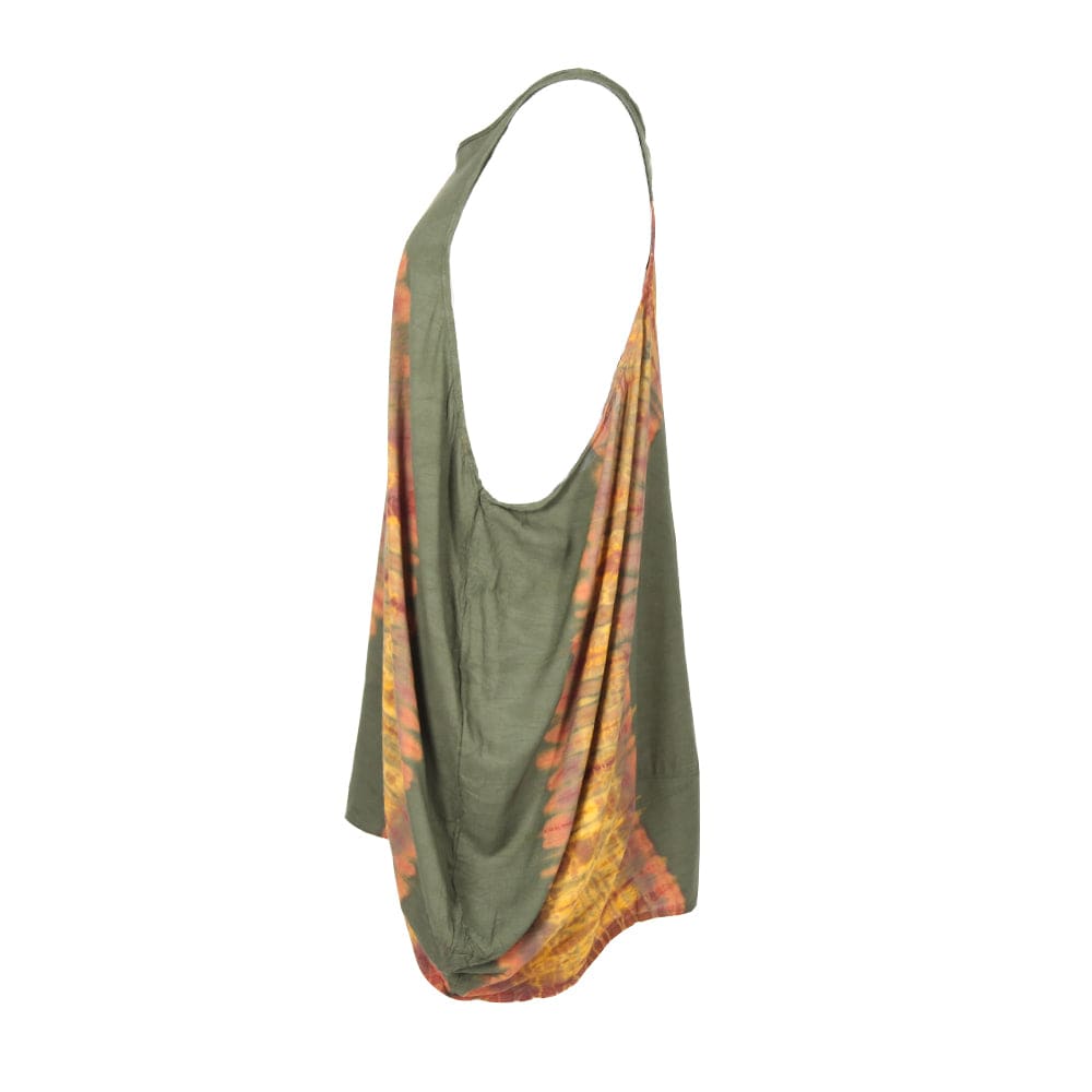 Back view of the tie dye balloon mini tunic dress in deep navy blue, emphasizing its relaxed silhouette and fashion-forward design for an upscale look.