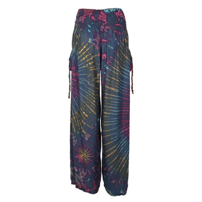 Luxury Plus Size Tie Dye Cargo Trousers showcasing vibrant patterns and stylish design.