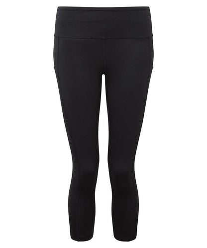 Elegant women's 3/4 length recycled performance leggings by Earth Wardrobe featuring a soft second skin fit and hidden pockets.