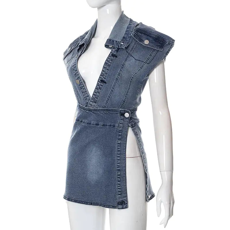 womens Fashion Chloe Denim Skirt Set