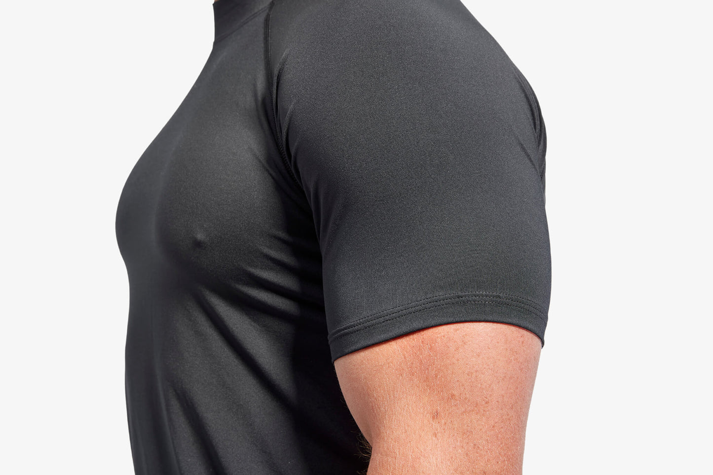 KYMIRA Men's Infrared Training Short Sleeve Top, elegantly illustrated with attention to flatlock stitching and vibrant athletic colours, ideal for luxury sportswear enthusiasts.