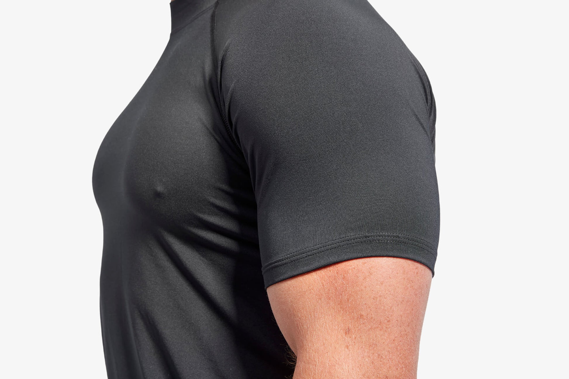 KYMIRA Men's Infrared Training Short Sleeve Top, elegantly illustrated with attention to flatlock stitching and vibrant athletic colours, ideal for luxury sportswear enthusiasts.