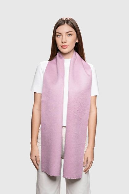 Stylish and versatile baby alpaca reversible scarf in two complementary shades, illustrating its lightweight warmth and elegance for any occasion.