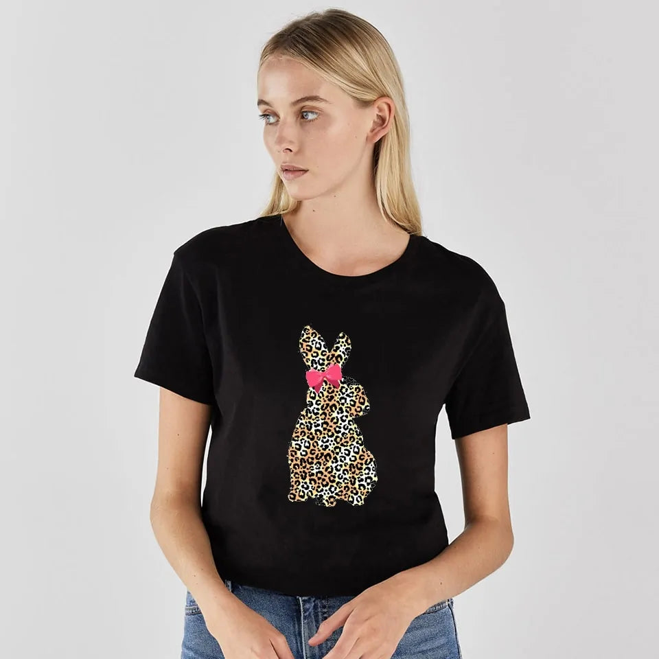 Leopard Lips Print Women's T-Shirt: Hipster Summer Tee