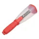 Elegant multifunctional stainless steel peeler with a vibrant red ergonomic handle, designed for effortless veggie peeling and enhanced kitchen style.