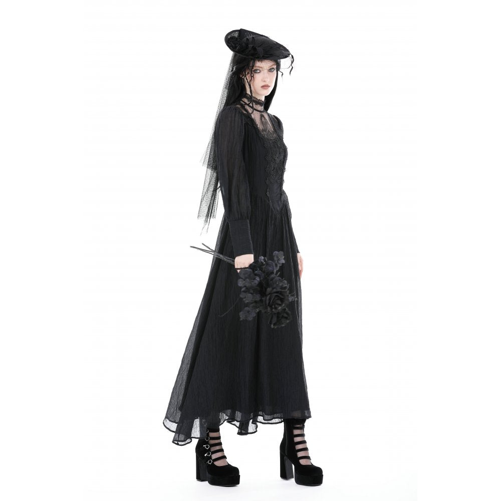 Dark In Love Vidonia dress displayed with size guide, showcasing available options for a tailored fit in a fashionable punk rock style.