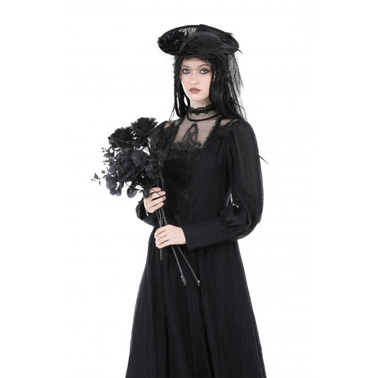 Close-up of the luxurious fabric of the Dark In Love Vidonia Dress, showcasing its high-quality Tencel blend.