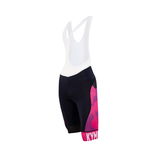 Luxury women's infrared PrO2 bib shorts by KYMIRA featuring ergonomic fit, quick-drying fabric, and microperforated grip bands for optimal comfort and performance.