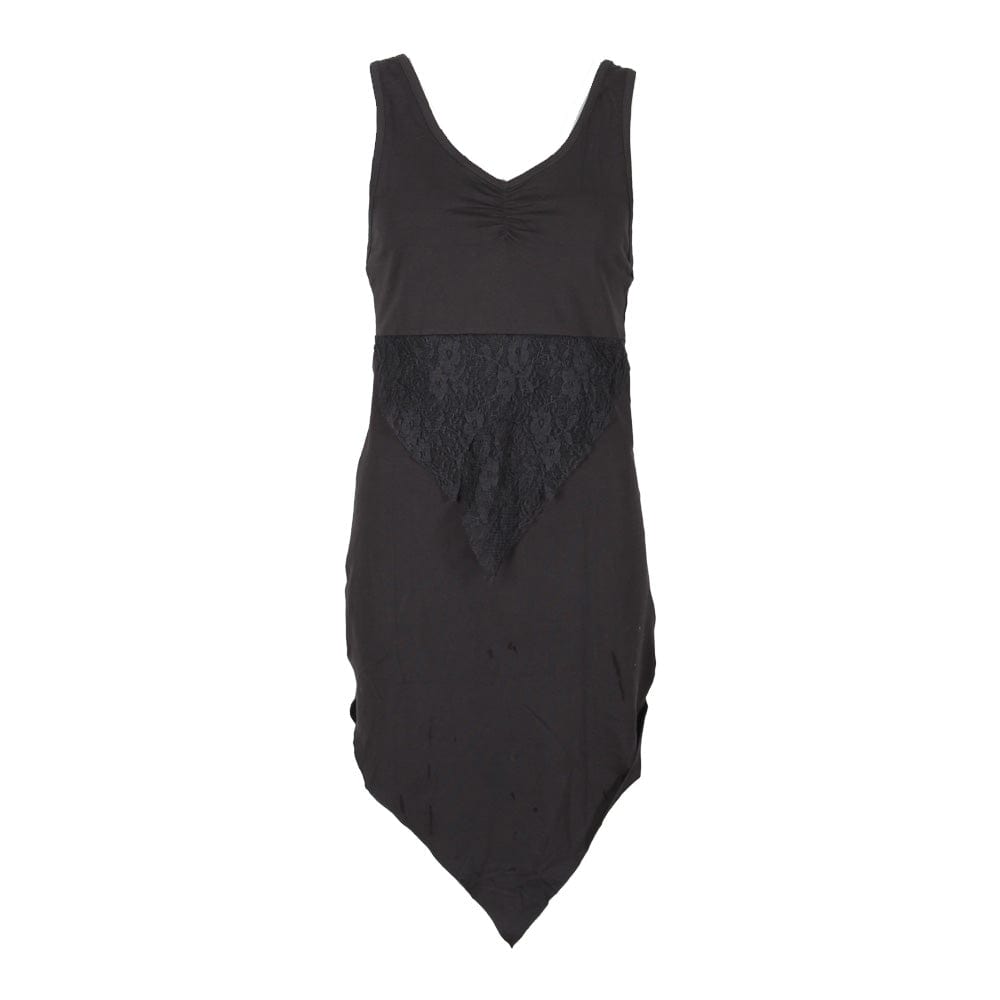 Close-up of the delicate lace panel on the front of the halter neck dress, showcasing luxurious craftsmanship and feminine allure.