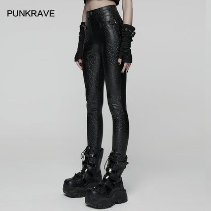 Punk Rave Ravenna Leggings – High-Rise Black Prism Finish with Buckle Detail and Pockets